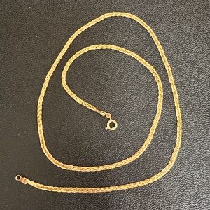 14k solid Gold braided Chain Necklace